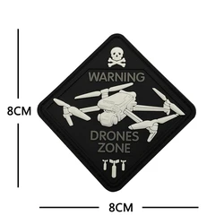 Parche velcro táctico zona drones advertencia moral PVC