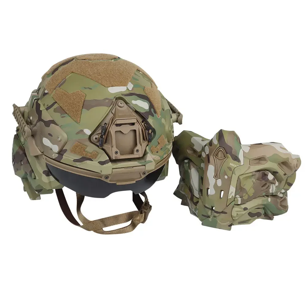 Casco táctico de comando rápido, auriculares de comunicación integrados, ventilador antiniebla, casco de asalto W-Ronin, máscara desmontable, lente de repuesto - imagen 3