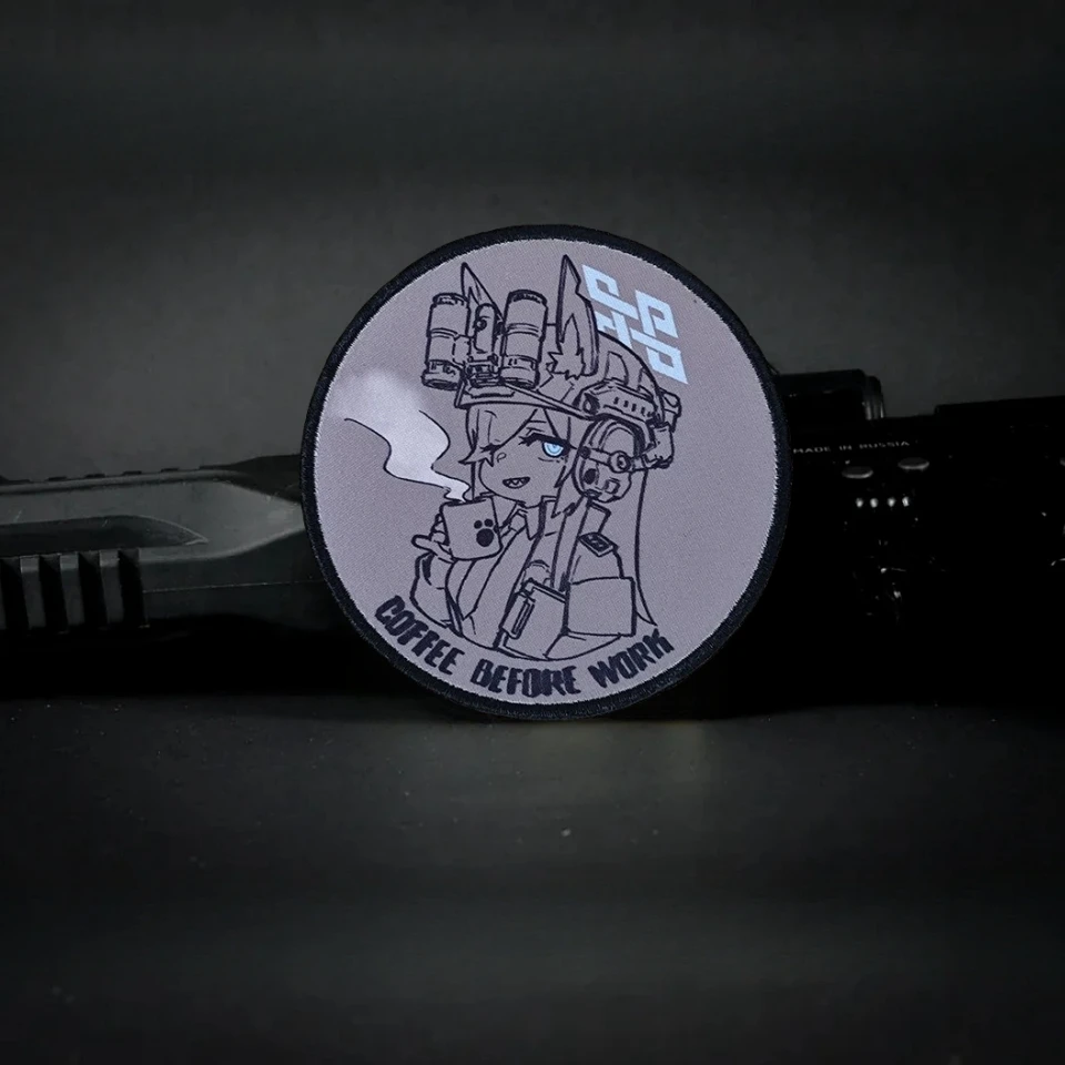 Parche táctico, insignia de moral de juego, archivo azul bidimensional, parches de gancho y bucle Kanna, pegatina de impresión de mochila militar - imagen 2