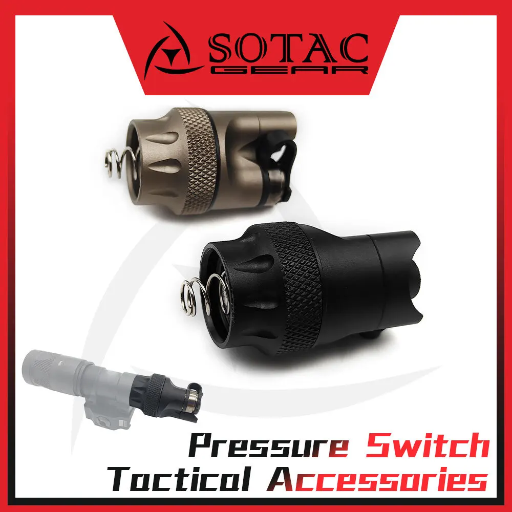 Tapa trasera de linterna táctica de Metal SOTAC-GEAR, cubierta de interruptor trasero de doble función apta para luz de explorador M300 M600