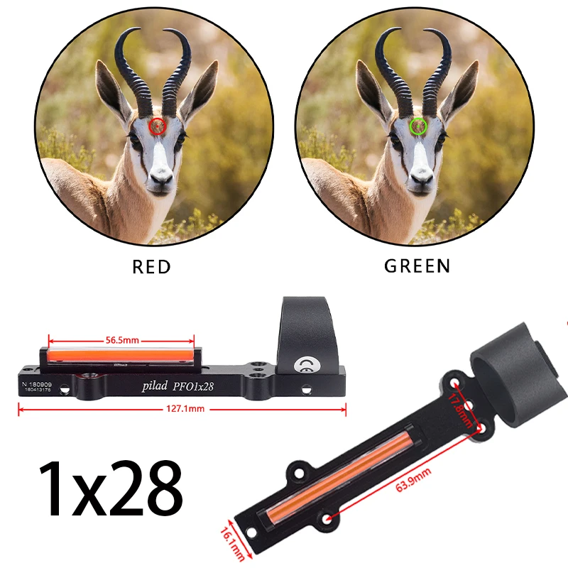 Soporte de riel Picatinny de 257mm de largo, montaje en riel de aleación de aluminio, fibra táctica, círculo reflejo 1x28, punto rojo verde, mira, rifles Airsoft