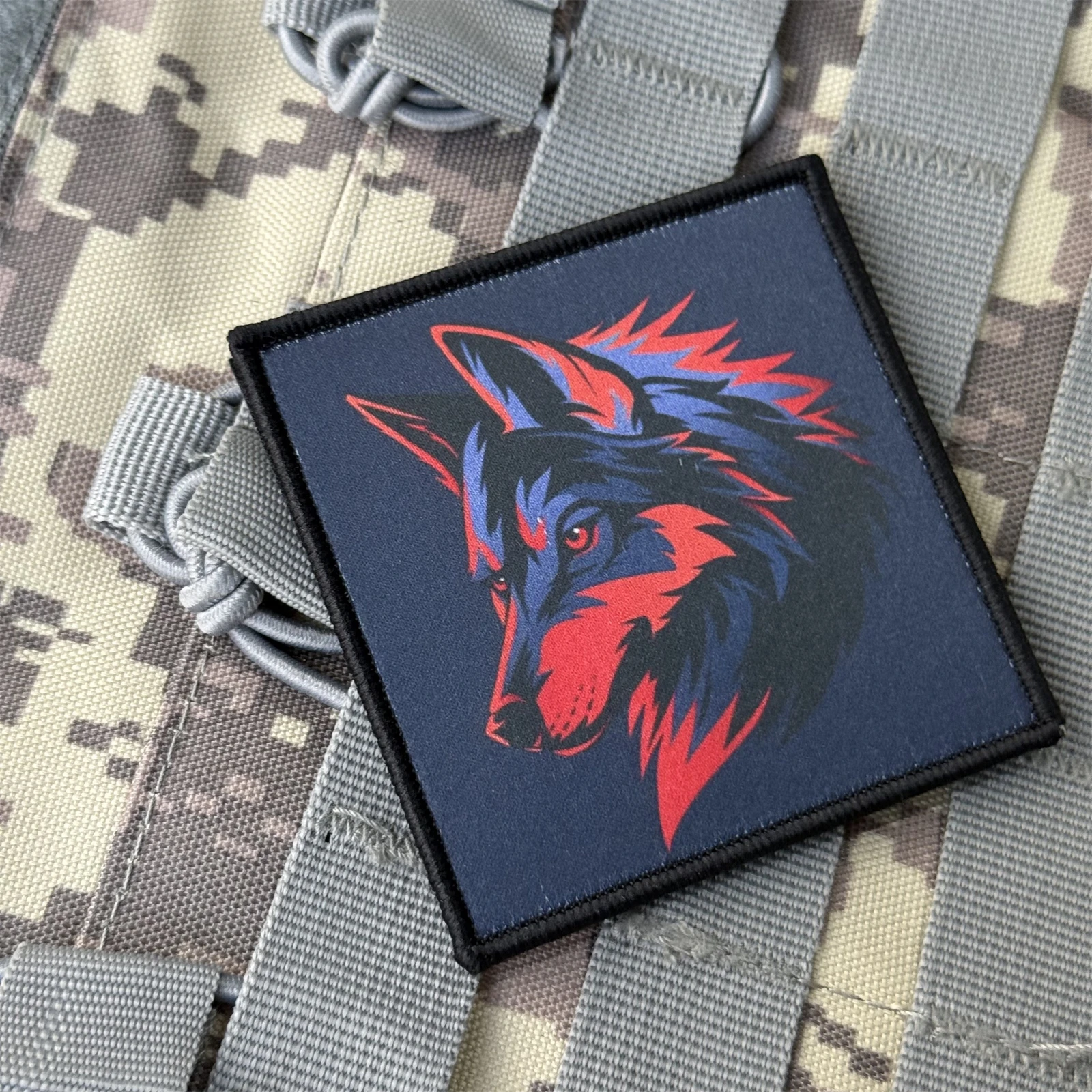 Parche de lobo táctico, insignia de moral impresa, apliques, parches militares de gancho y bucle para ropa, pegatinas para mochila al aire libre - imagen 5
