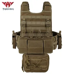 YAKEDA chaleco táctico camuflaje portador de placa para caza poliéster