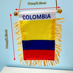 Mini bandera de coche Colombia poliéster para ventana