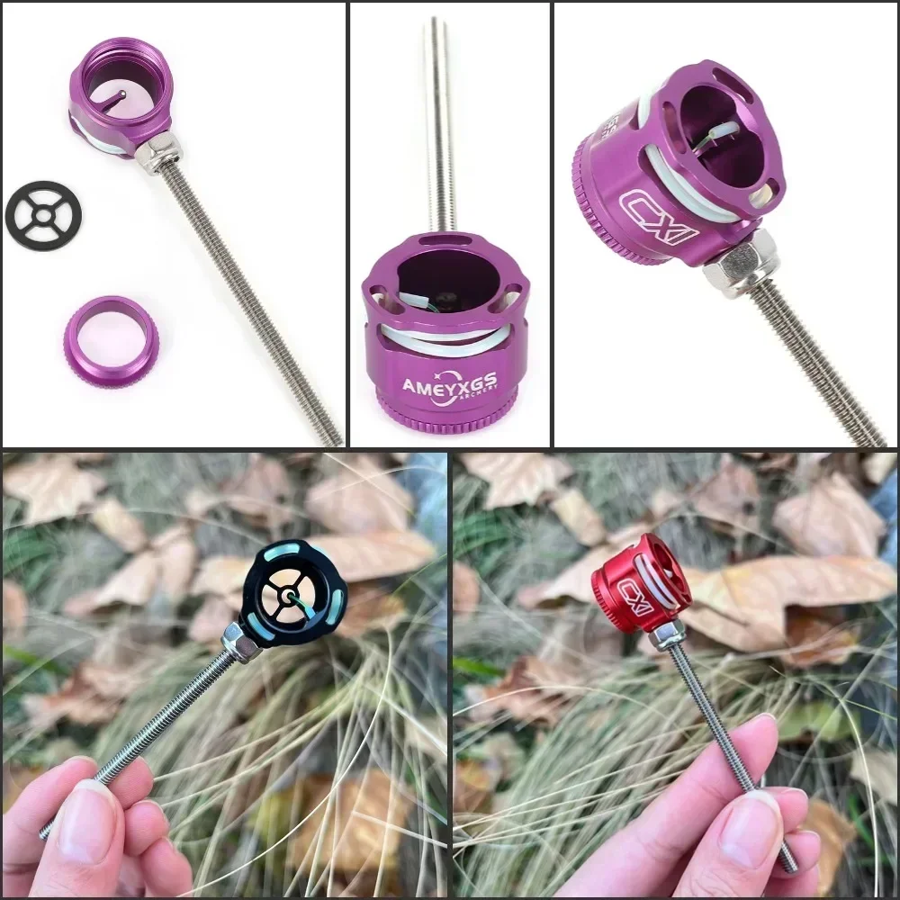 CX1 Arco de tiro con arco vista cabeza de puntería de aluminio caza objetivo-vista 0.019 pulgadas Pin de mira de fibra óptica, herramienta de tiro de flecha de arco - imagen 5