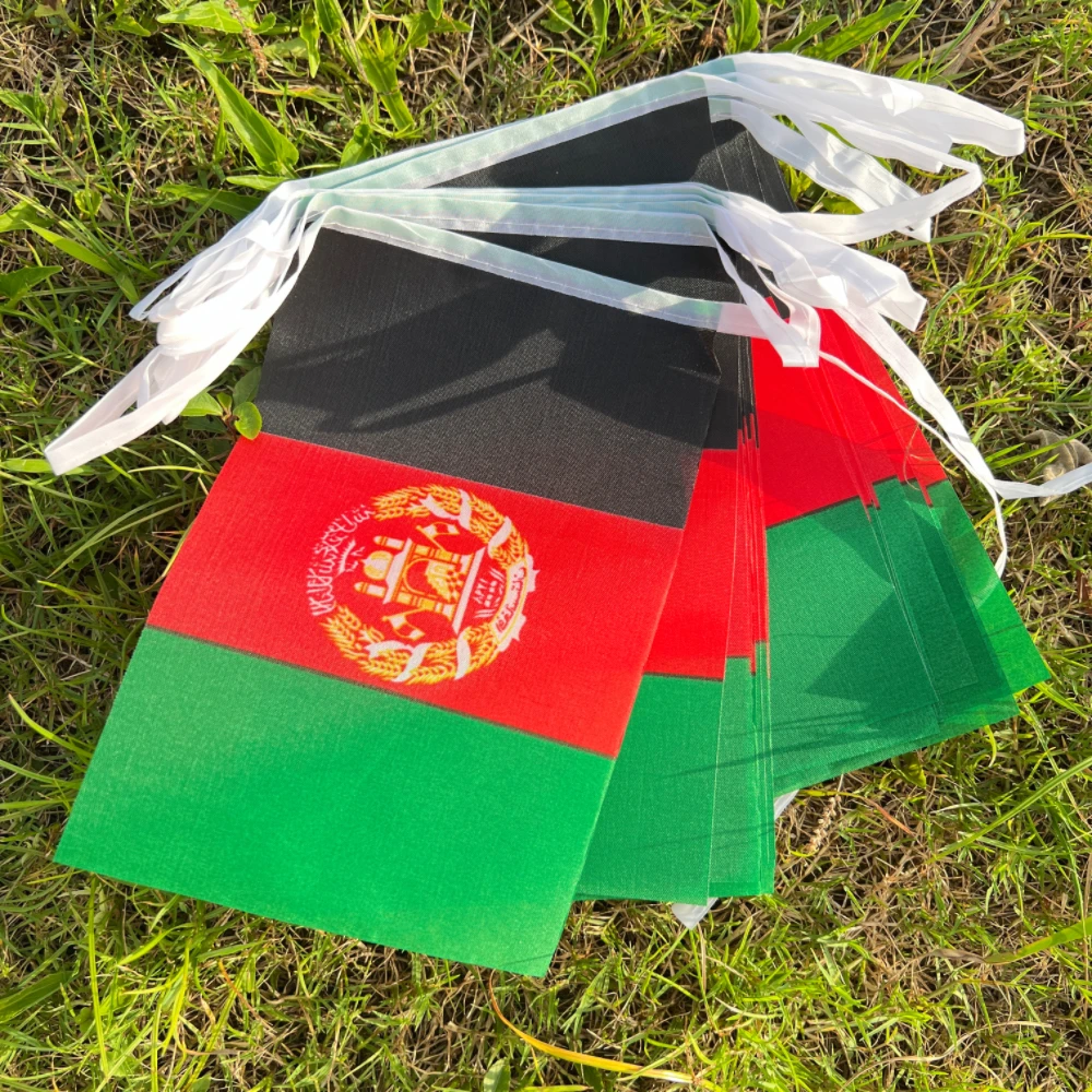 Bandera de Afganistán 14X21 Cm20pcs/set banderines de bandera para decoración de Bar de jardín emblemas banderas decoración deportes de fútbol - imagen 4