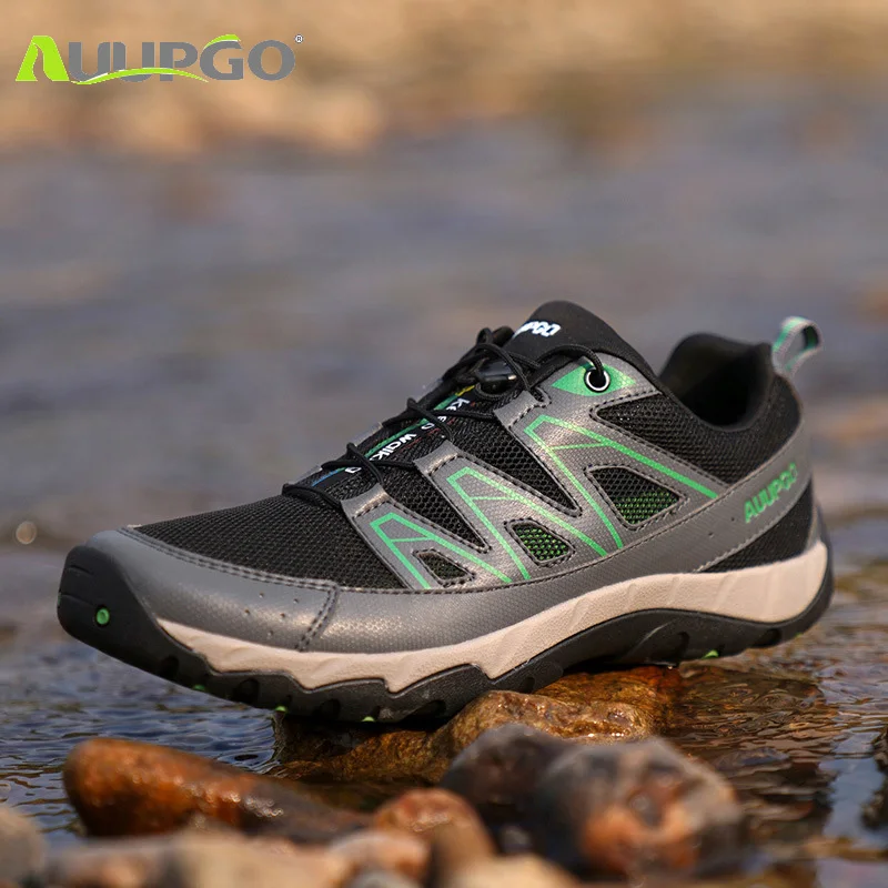 AUUPGO-zapatos de senderismo transpirables para hombre, zapatillas de agua de secado rápido para caminar y pescar - imagen 3