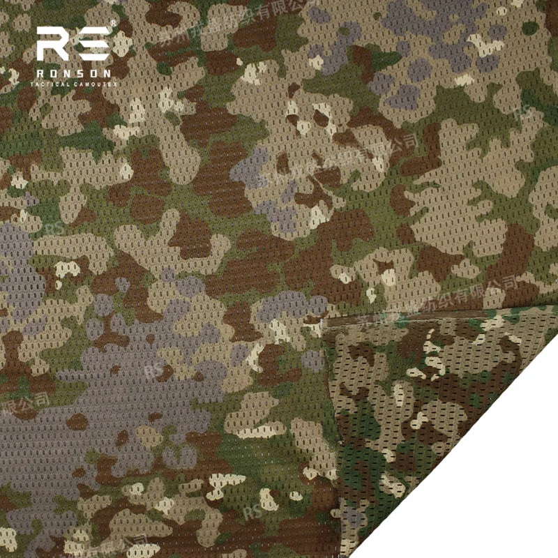 Todo terreno De Ban camo 120GSM tela De malla ligera y transpirable tela tejida con aguja De secado rápido tela De toalla De malla Flecktarn - imagen 5
