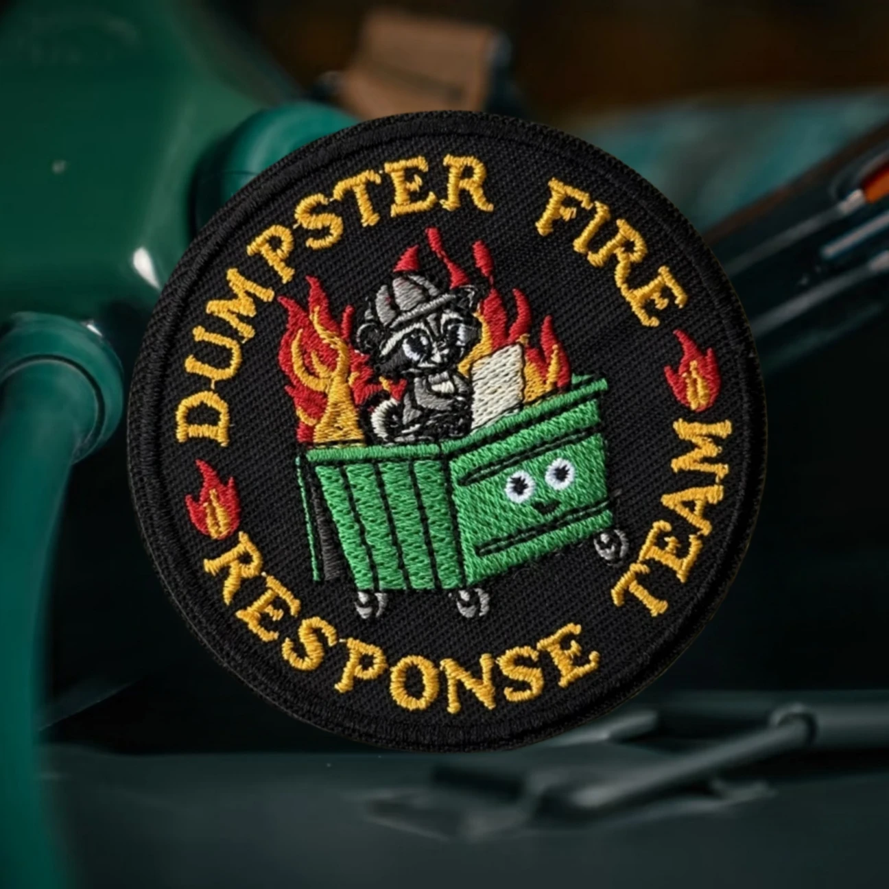 Parche táctico de moral divertida "Dumpster Fire Response", emblema militar, parches de gancho y bucle bordados para pegatinas de mochila - imagen 5