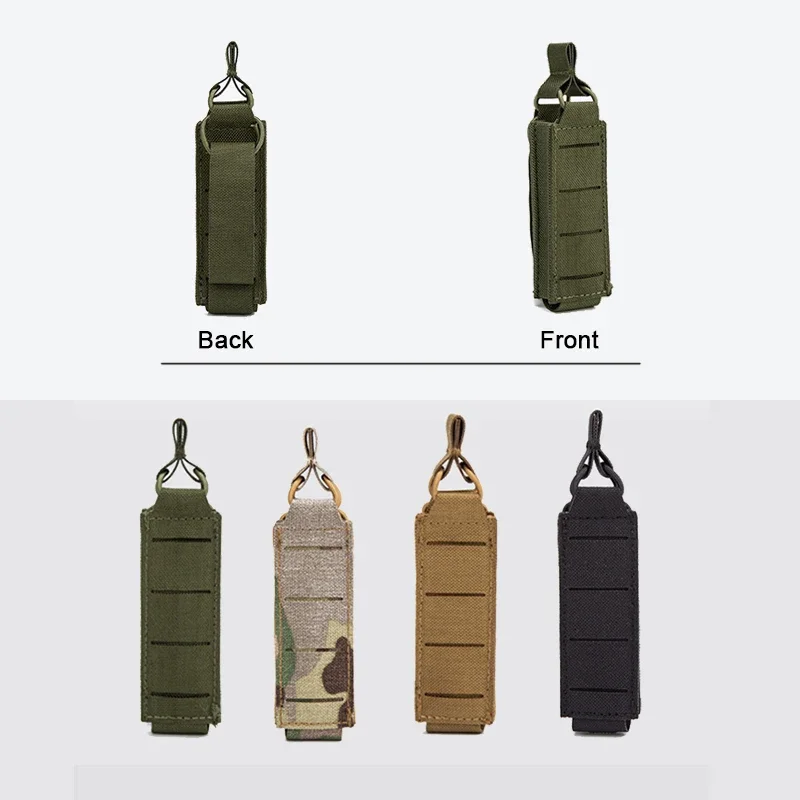 Bolsa para revistas de nailon de 9mm, ligera, con corte láser, individual, sistema Molle, bolsa táctica, bolsas Edc, bolsa para linterna, accesorios de caza - imagen 2