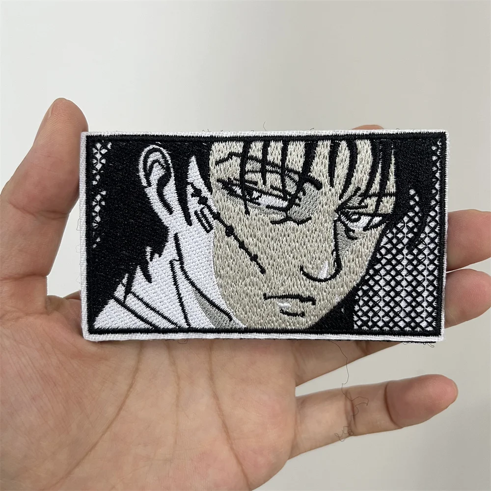 Parche de Anime japonés para ropa, parches bordados de Ojos de niña, apliques de emblema de dibujos animados de gancho y bucle para ropa - imagen 4