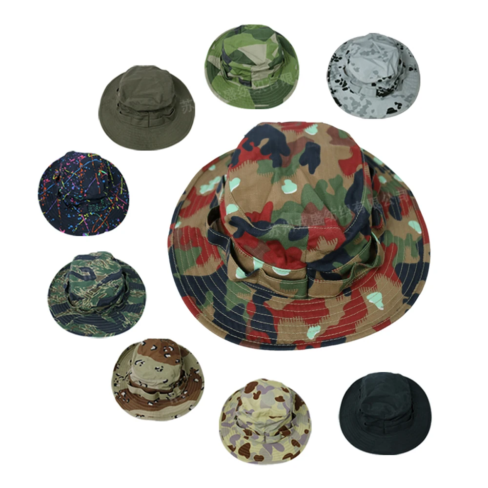 Parasol de camuflaje táctico para exteriores, protector solar transpirable, sombrero de ala corta, Color personalizable - imagen 2