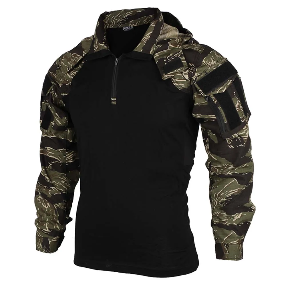 Camisa de caza táctica de camuflaje nocturno para hombres, chaqueta, uniforme de combate, camiseta de manga larga con capucha, versión SP2, primavera y otoño - imagen 5