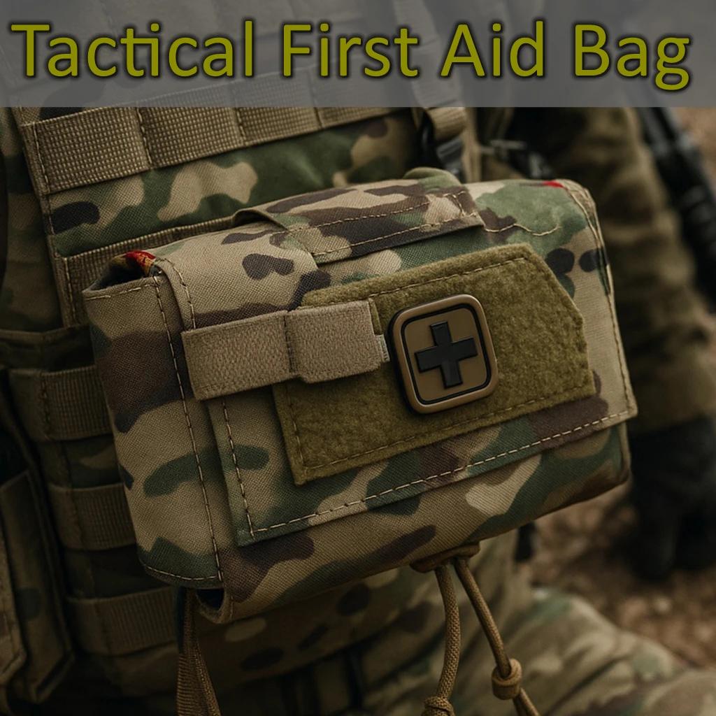 Bolsa táctica de primeros auxilios IFAK, bolsa ligera y compacta para traumatismos, diseño dividido MOLLE para caza, chaleco táctico Airsoft para exteriores