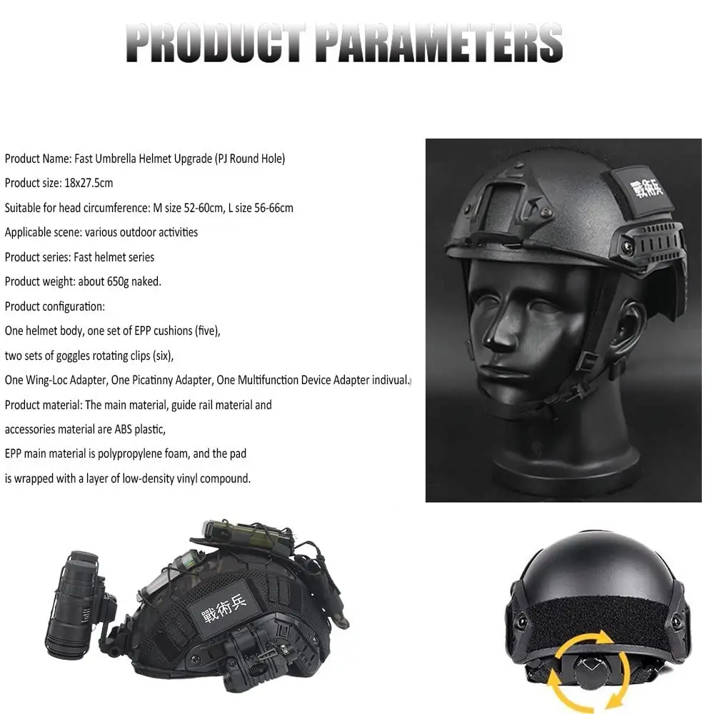 Conjuntos de cascos tácticos Airsoft para exteriores, casco rápido de Paintball PJ con cubierta para casco, modelo de visión nocturna, casco protector modelo NVG - imagen 2