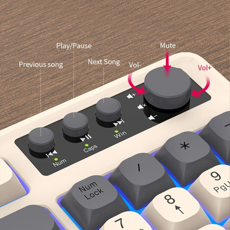 Teclado ergonómico 98 teclas con tecnología película fina iluminación ARGB para juegos - imagen 3