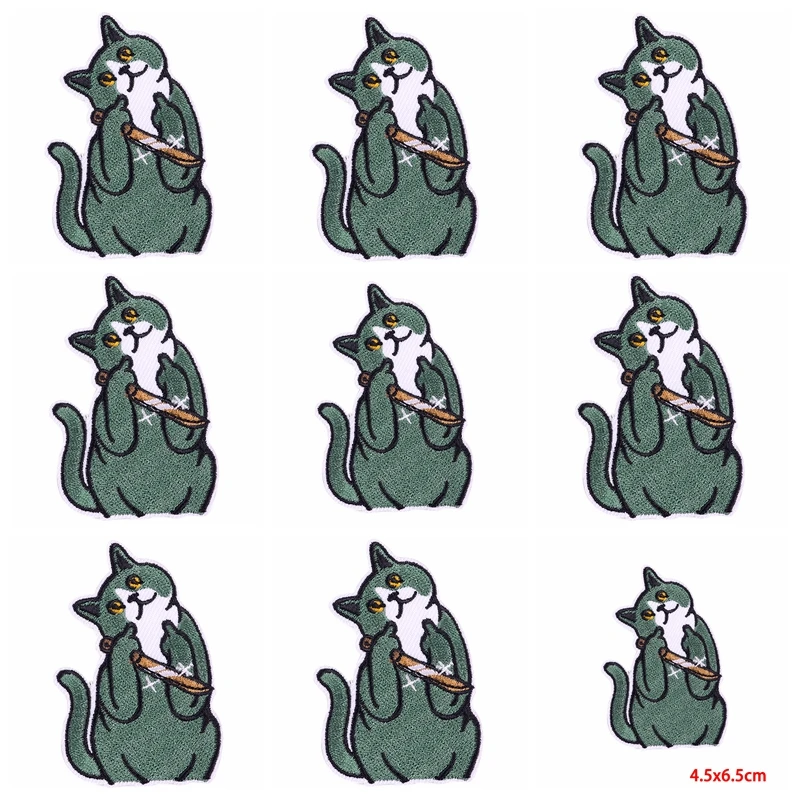 Parches bordados para planchar en la ropa, insignias de rayas Punk, Parche de animales geniales, parches termoadhesivos para ropa, 10 unidades por lote - imagen 5