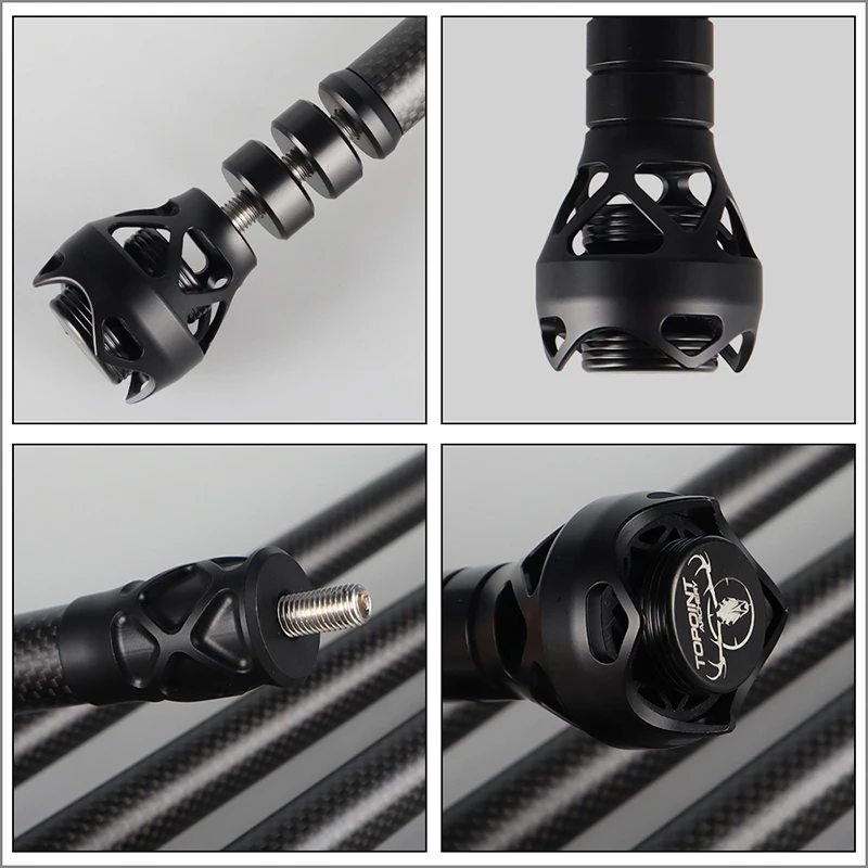 Barra de equilibrio estabilizadora de tiro con arco, amortiguador de carbono 3K para tiro con arco compuesto, ACC, 6 ", 8", 10 ", 12", 24 ", 1 unidad - imagen 4