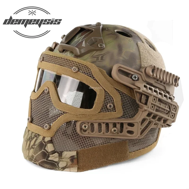 Casco de airsoft cobertura completa camuflaje protección ajustable - imagen 4