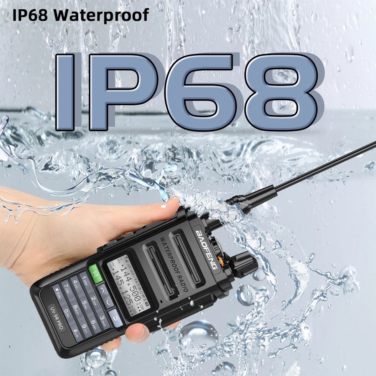 BAOFENG UV-9R PRO Walkie Talkie multibanda IP68 impermeable frecuencia de copia inalámbrica Tri potencia tipo C DTMF Radioaficionado de largo alcance - imagen 4