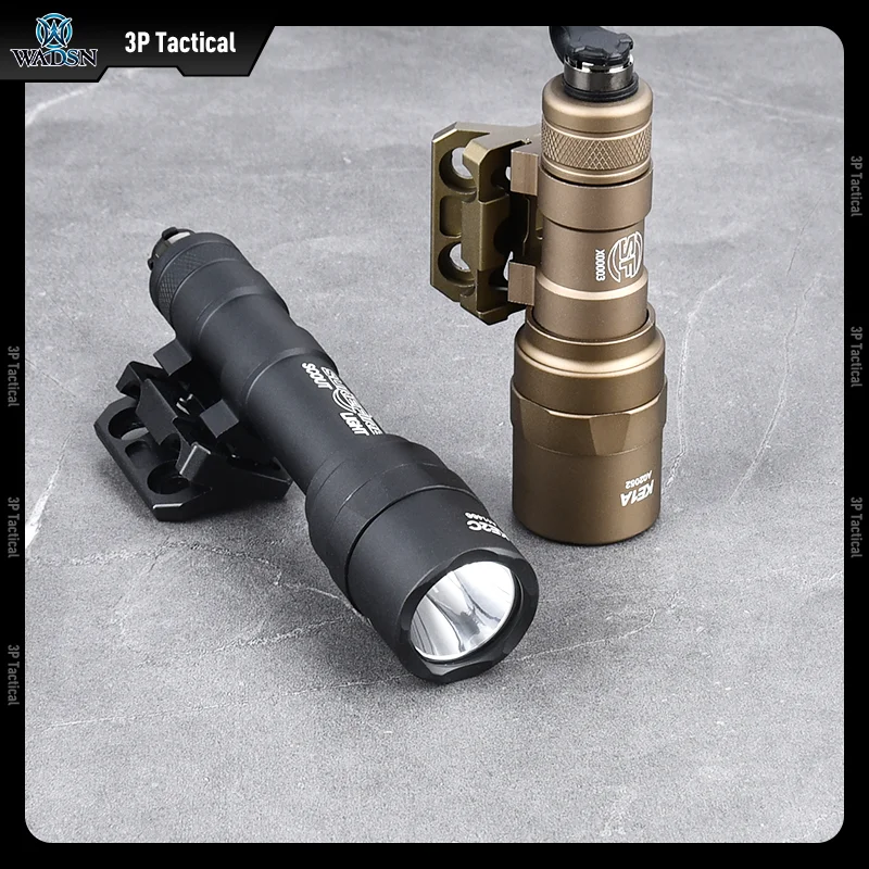 WADSN-linterna táctica SF M600, M600U, M300C, 400/600 lúmenes, luz blanca, Metal, M-LOK, Keymod, Base de montaje, compatible con lámpara de arma de riel de 20mm - imagen 5