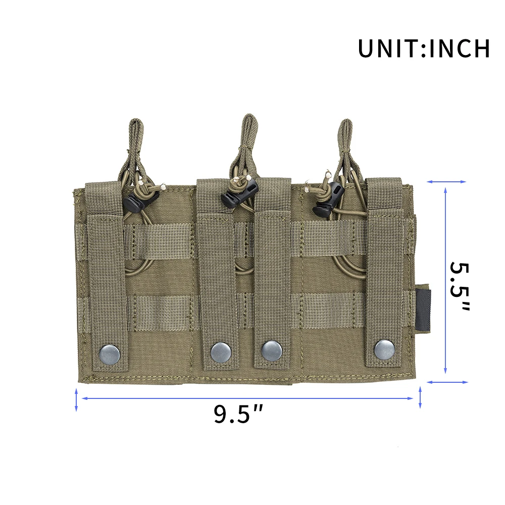 Bolsas tácticas para revistas, bolsa Triple Mag Molle 7,62 AK 74 47 AR15 M4 5,56, accesorios de caza, funda para antorcha - imagen 3