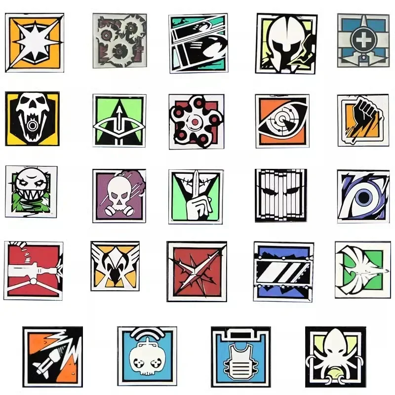 Arcoíris Six Skill Icon parches de gancho y bucle de metal para ropa, brazalete, insignia de moral táctica en mochila, insignia de pegatina de sombrero - imagen 5