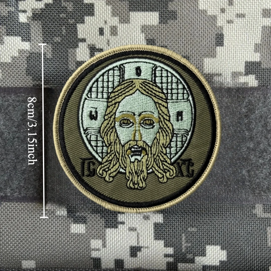 Parche de Chevron, insignia de moral táctica, pegatina para mochila del ejército militar, parches de gancho bordados de la cruz de Jesús para ropa - imagen 2