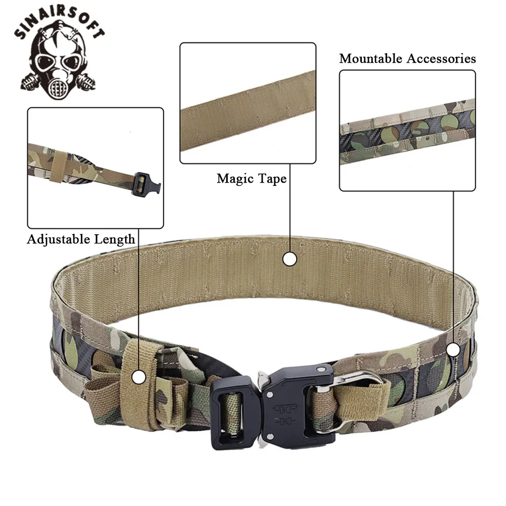 Cinturón táctico FC MOLLE Bison, hebilla con anillo en D, gancho ligero, pretina de entrenamiento de perfil bajo, equipo Airsoft, accesorios de caza - imagen 4