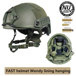 ACH Casco táctico balístico corte alto NIJ IIIA con suspensión Wendy