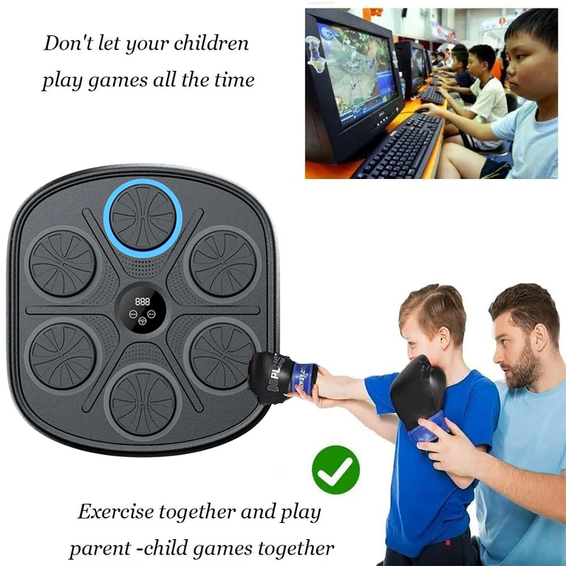 Máquina de boxeo musical de 9 niveles, objetivo de pared LED, juego de boxeo inteligente para deportes, ejercicio en casa, entrenamiento de boxeo, equipo de perforación - imagen 3