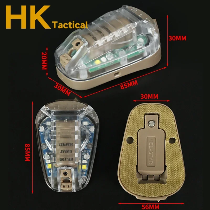 Luz táctica para casco deportivo GEN3 HEL STAR 6, luz estroboscópica IR roja, verde y azul, resistente al agua, señal de seguridad para exteriores, luz Flash, lámpara de mariquita - imagen 5