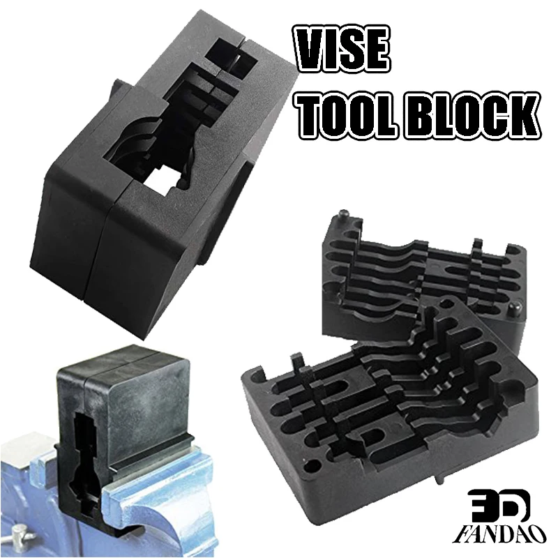 Bloque de herramientas de tornillo de banco, herramienta de reparación de plástico negro (superior 15), soporte de pieza, herramienta de fresar de pistola, receptor superior