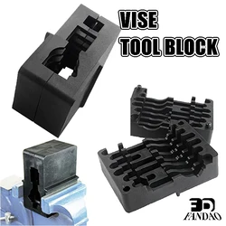 Bloque de herramientas de tornillo de banco, herramienta de reparación de plástico negro (superior 15), soporte de pieza, herramienta de fresar de pistola, receptor superior