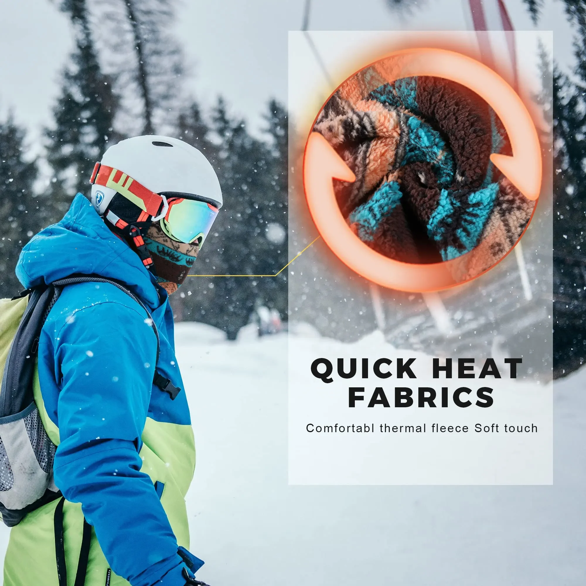 Invierno térmico ciclismo cubierta facial completa a prueba de viento máscara suave deporte de esquí motocicleta capucha gorra senderismo bicicleta Snowboard cuello calentador bufanda - imagen 4