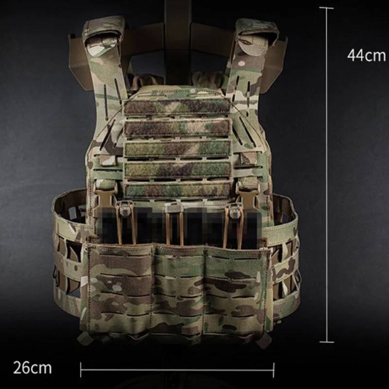 Portador de placa táctica MOLLE, chaleco de caza con Triple frontal, bolsa de revista 5,56, protección para Paintball Airsoft, chaleco táctico - imagen 4