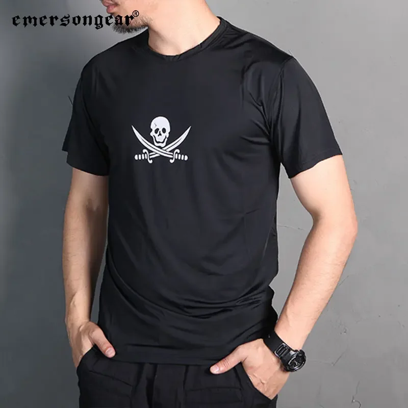 Emersongear-Camiseta táctica absorbente de sudor, camiseta que absorbe el sudor, pantalones cortos de manga para correr, ciclismo, senderismo al aire libre - imagen 5