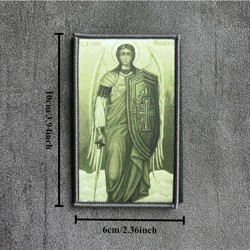 Parche táctico con estampado de la Virgen María, brazalete, insignia de moral, gancho, bucle, Arcángel, Michael, parches militares, mochila, pegatinas para ropa - imagen 3