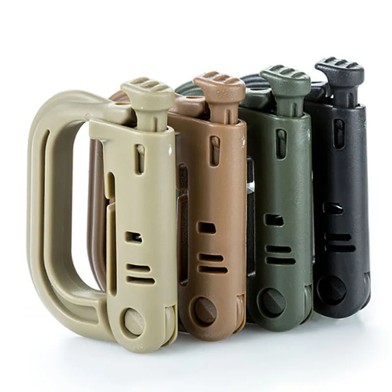Hebilla de anillo de bloqueo táctico D, mosquetón MOLLE para exteriores, Clip de plástico, tipo broche, chaleco táctico, bolsa, cierre de punto de conexión - imagen 2