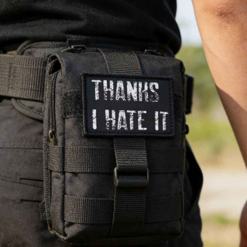 Parche táctico con gancho y bucle para insignia de moral "Thanks I Hate It" para chaqueta, mochila, apliques DIY - imagen 4