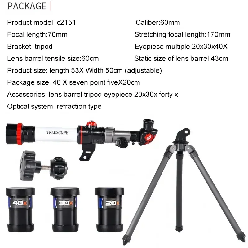 Telescopio monocular astronómico profesional con ocular intercambiable - imagen 4