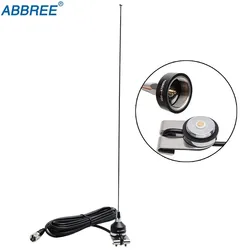 ABBREE NA-37 NMO soporte de antena UHF 400-470MHZ con Cable Coaxial de RG-58U PL259 5M/16,4 pies para Radio móvil de vehículo QYT TYT