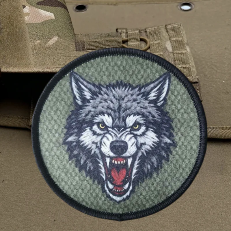 Parche con estampado de cabeza de lobo militar, parches tácticos de gancho y bucle para ropa, mochila, insignia decorativa de moral, pegatinas, accesorios - imagen 5