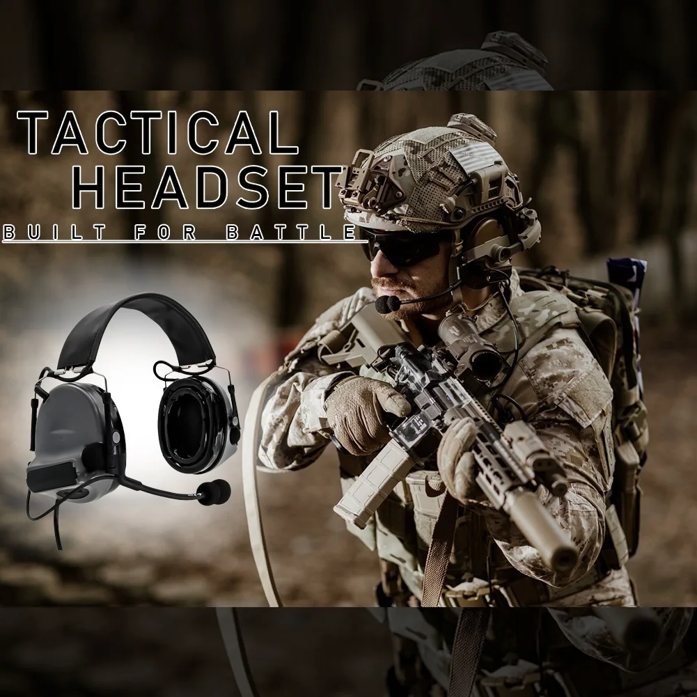 Casco rápido Airsoft con auriculares de comunicación HD, casco con micrófono, estroboscópico IR, multifunción, paquete de 7, para operaciones tácticas - imagen 3