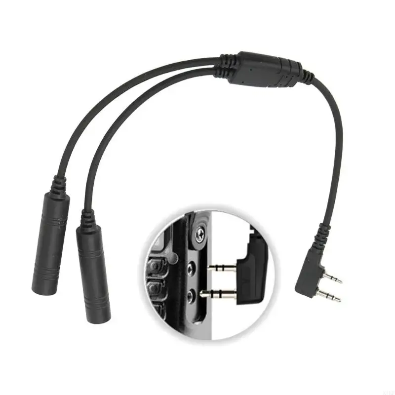 Cable adaptador auriculares piloto K1KF comunicaciones aviación - imagen 2
