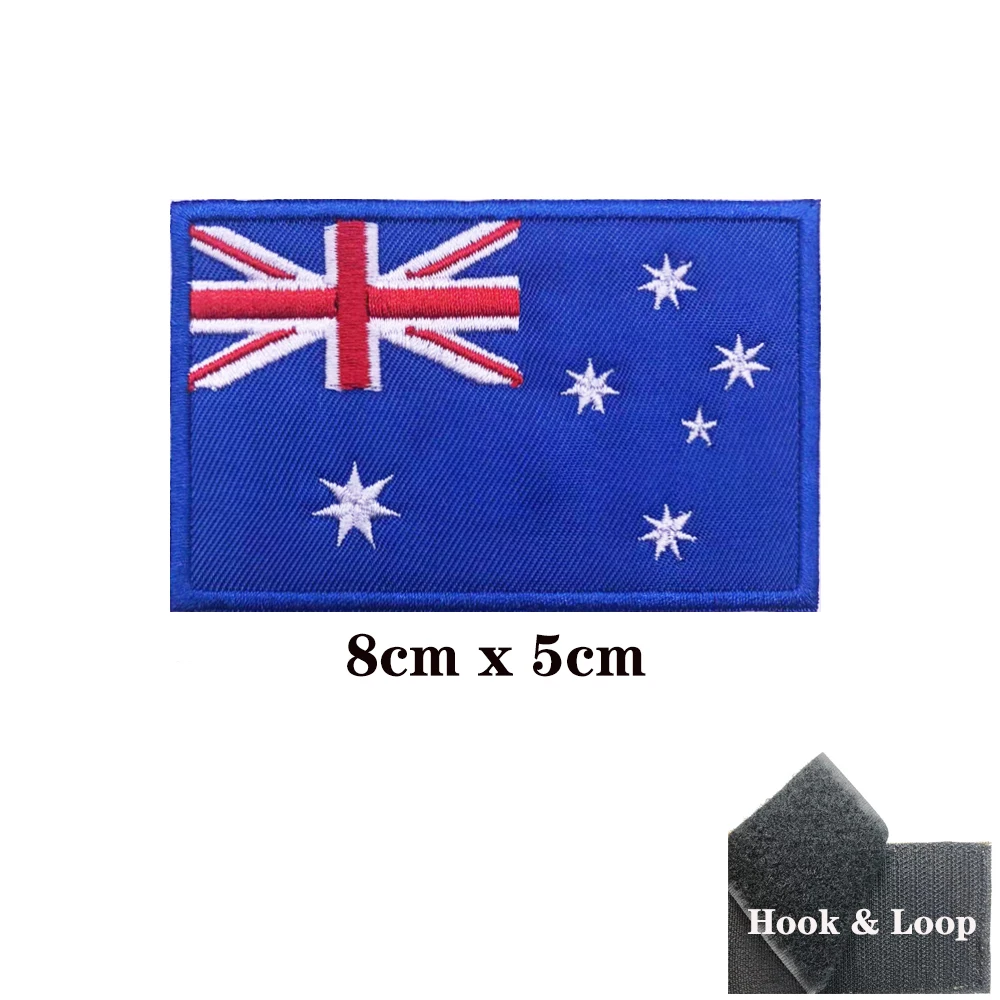 Parches de bandera australiana de Australia, brazalete, parche bordado, gancho, bucle, hierro, insignia bordada, raya militar - imagen 3