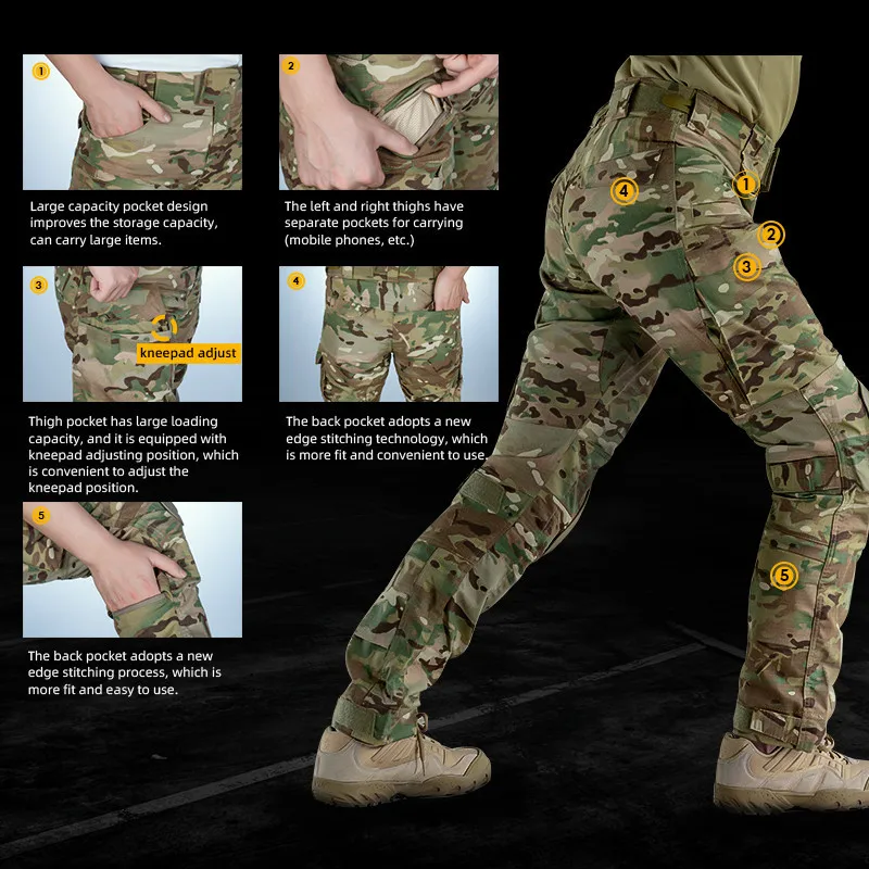 IDOGEAR Pantalones tácticos G4 Pantalones de combate con rodilleras Ropa BDU Entrenamiento al aire libre 3208 - imagen 5