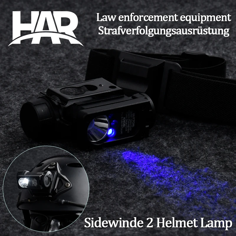 Sidewinder 2 lámpara para casco luz estroboscópica táctica rojo/azul/blanco/cabeza IR luz IFF caza pesca linterna LED auxiliar PEQ15