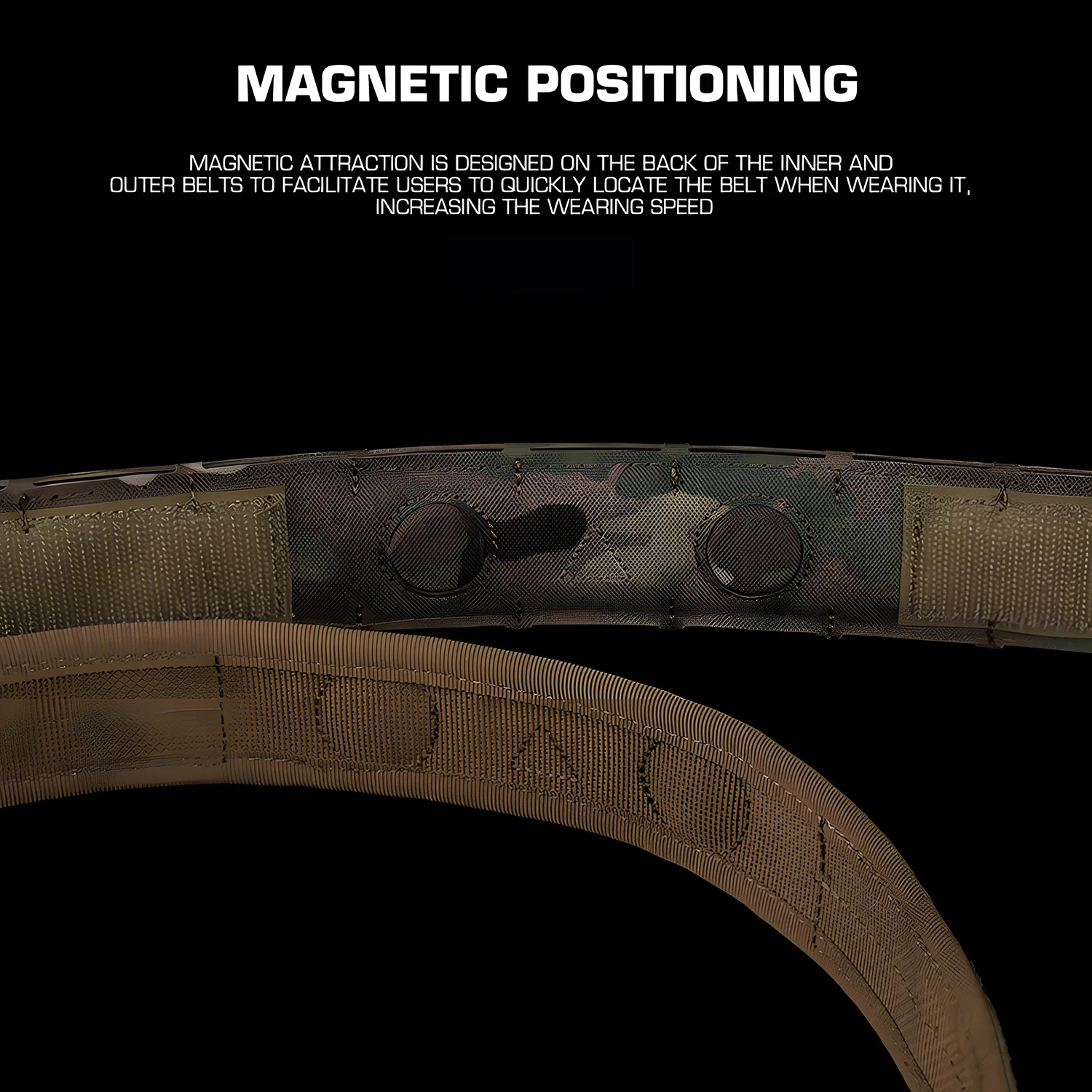 Cinturón táctico magnético, cinturón de batalla Molle de liberación rápida con sistema de posicionamiento magnético, funda RTI/M Compatible con cinturón EDC interno - imagen 4