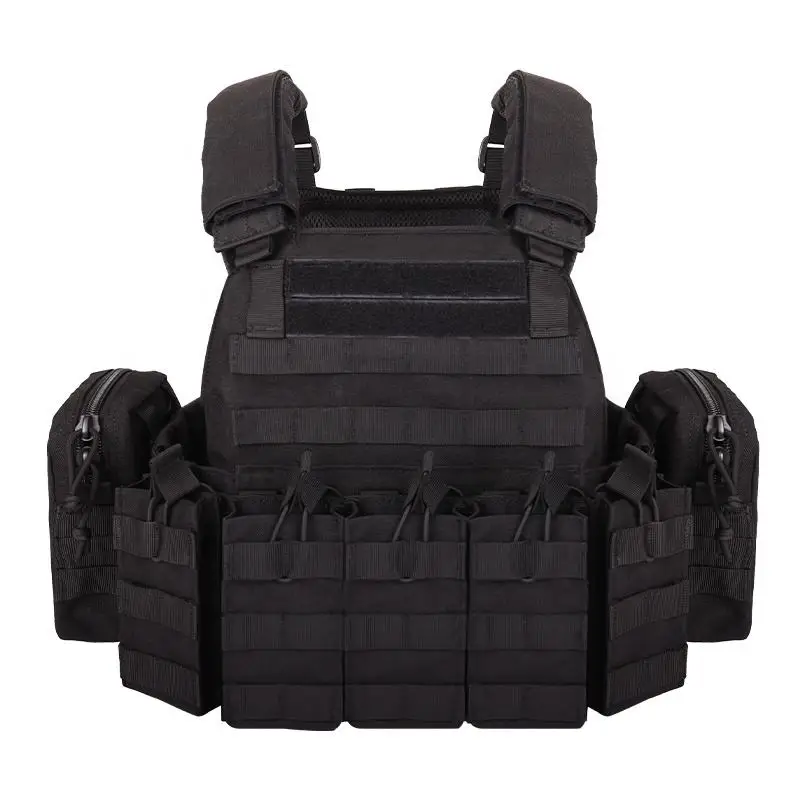 YAKEDA-Chaleco táctico de nailon 1000D para caza al aire libre, chaleco Molle multifunción ajustable protector para equipo de combate Airsoft - imagen 4